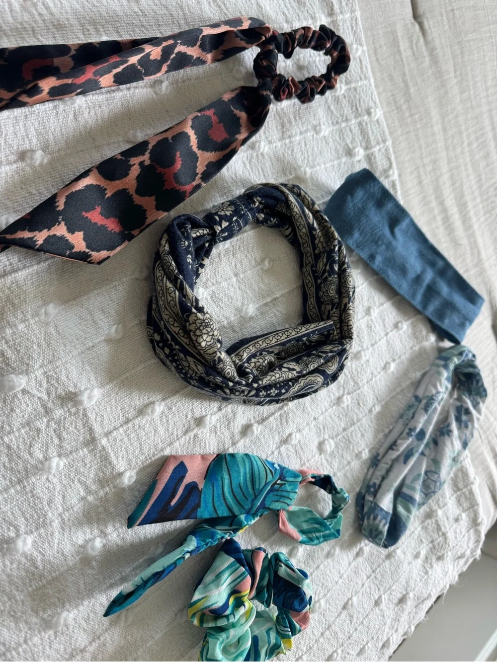Lot of hair accessories headband scrunchie scarf pony tail j. Crew boutique